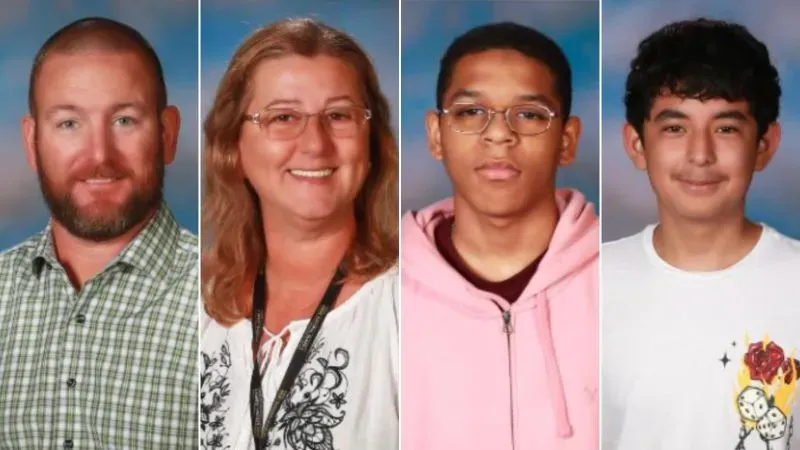 صور أربعة أشخاص، بينهم معلمان وطالبان، تم قتلهم في حادث إطلاق نار في مدرسة أبالاتشي الثانوية في جورجيا.