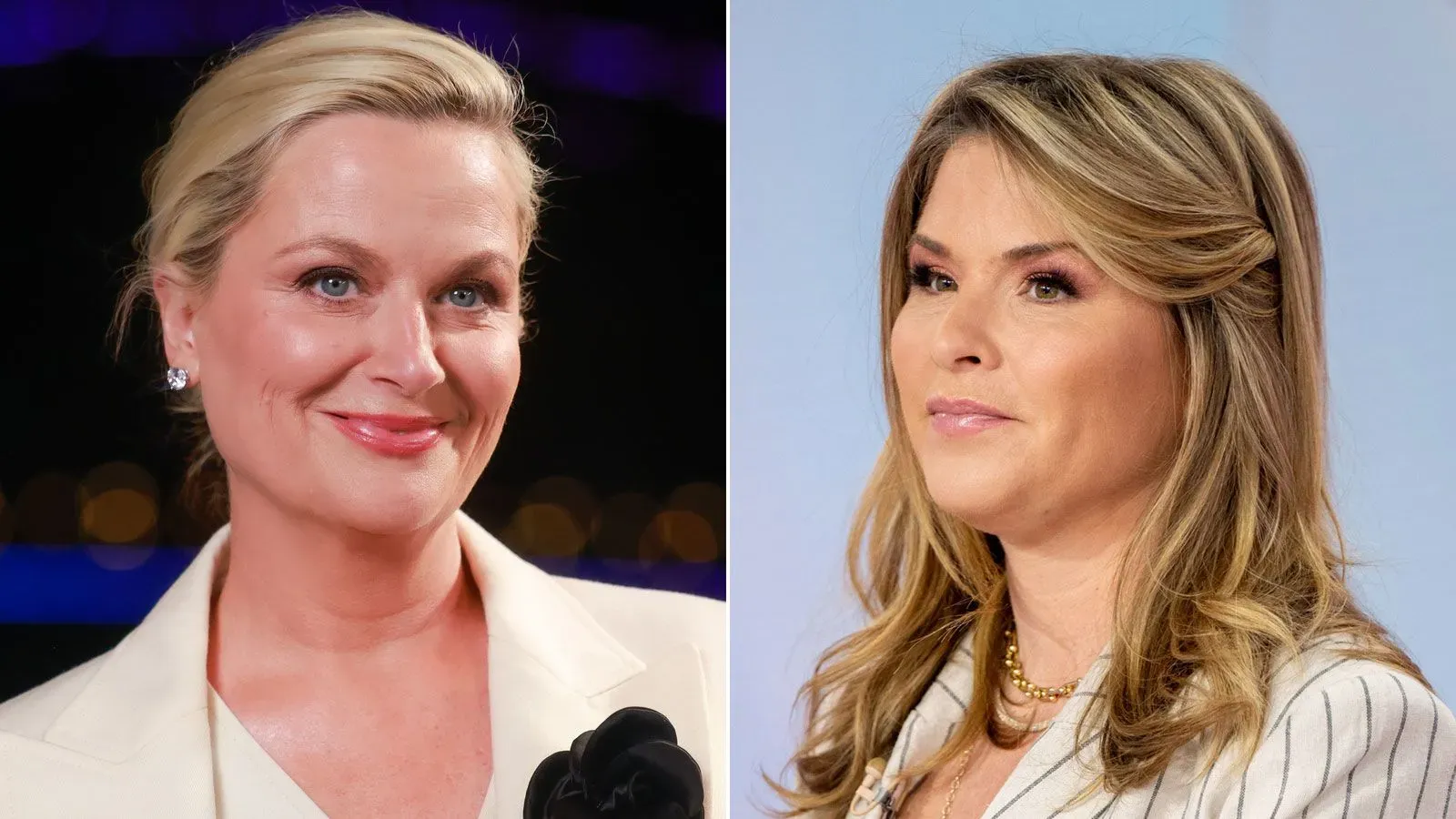 تظهر إيمي بوهلر وجينا بوش هاجر مبتسمتين خلال حديثهما عن مشهد هزلي من برنامج "SNL"، مع تذكير بذكريات مضحكة من الماضي.