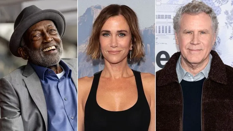 تظهر الصورة مجموعة من النجوم المشاركين في عرض "SNL50"، بما في ذلك ممثلين معروفين من البرنامج الكوميدي الشهير.