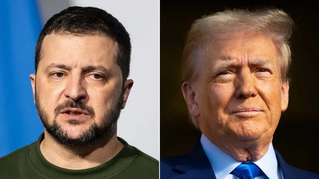 لقاء بين الرئيس الأوكراني زيلينسكي والرئيس الأمريكي ترامب، حيث يناقشان اتفاقية استغلال الموارد المعدنية في أوكرانيا.