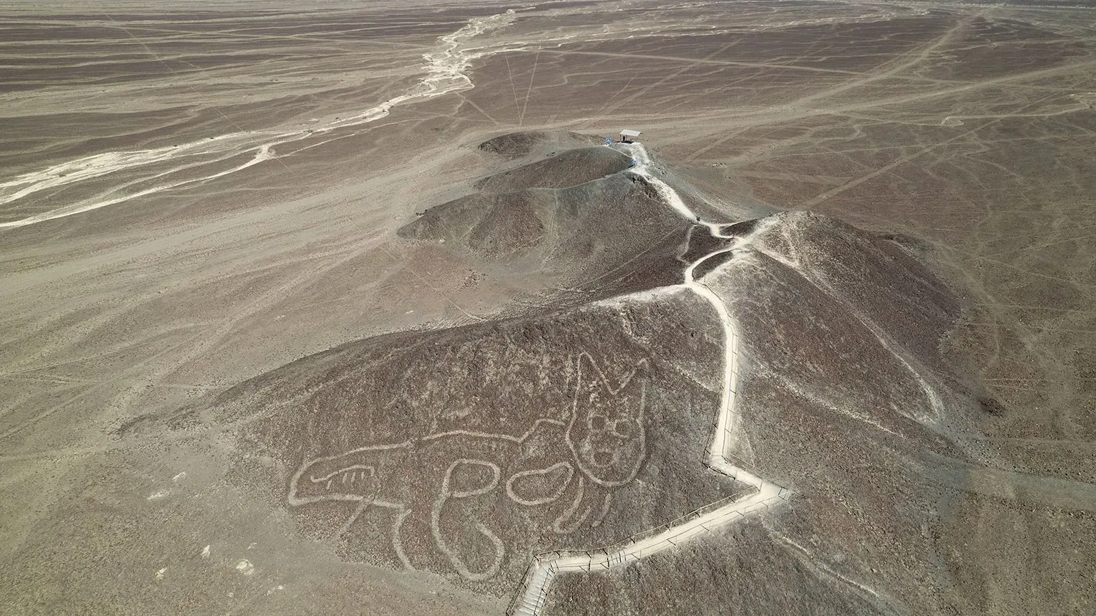 نقوش خطوط نازكا الشهيرة في الصحراء البيروفية، تظهر تفاصيلها الجيولوجية والبيئية، وسط مخاوف من تقليص مساحة المحمية.