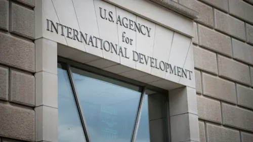 مبنى الوكالة الأمريكية للتنمية الدولية (USAID) في واشنطن، حيث دعا قادة سابقون لحماية دور الوكالة amid تقليصها.