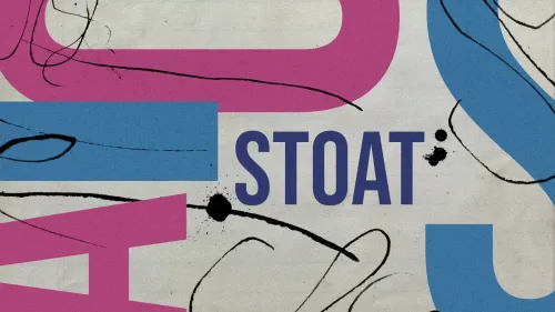 تصميم جرافيكي يحمل كلمة "ستوات" بألوان زاهية، مع خطوط عشوائية، يعكس روح الألعاب الأولمبية الشتوية 2026.